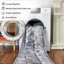 Area Rug Washable Vintage Rug Indoor Floor Cover Print Distressed Carpet Foldable Accent Rug Living Room Bedroom Dining Room, Blue, 2'x6' (Gray Blue Tone)