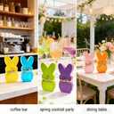Easter Home Decor, 6PCS Wooden Easter Bunny Decor Set for Tiered Tray, Mantel, Table Centerpiece - Rustic Farmhouse Spring Decor, Office & Party Supplies