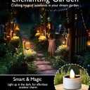 Homemory 12Pcs Solar Tea Lights Outdoor Waterproof, Rechargeable Dusk to Dawn Lighting, Flameless Flickering LED Votive Candles for Fairy Garden Decor, Patio Tables, Christmas Lanterns, Windows
