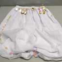 FiwoXam Women's Belly Dance Party Costume Coins Lantern Pants Side Split Sequin Shiny Harem Pants Arabic Halloween Trousers (White, One Size)