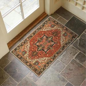 Collive Washable Indoor Door Mat, Non Slip Retro Entryway Rug 20" x 32" Doormat Quick Absorbent Entrance Rug Distressed Front Door Mat, Welcome Mats Floor Mat Doormats for Kitchen Home Patio (1'8" x 2'8" (Rectangular), Multi Color)