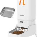 Automatic Dog Feeder with Elevated Stand - 7L Cat Food Dispenser with Large Food Tray, Timed Auto Cat Feeder for Dry Food, 6 Meals Per Day, No-Jam, Freshness Design, Detachable for Easy Clean