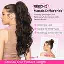 REECHO Ponytail Extension, 18" Claw Clip Ponytail Extension Wavy Ponytails Hair Extensions Jaw Clip on Pony Tails Natural Synthetic Hairpiece for Women Daily, Medium Blonde with Blonde Highlights