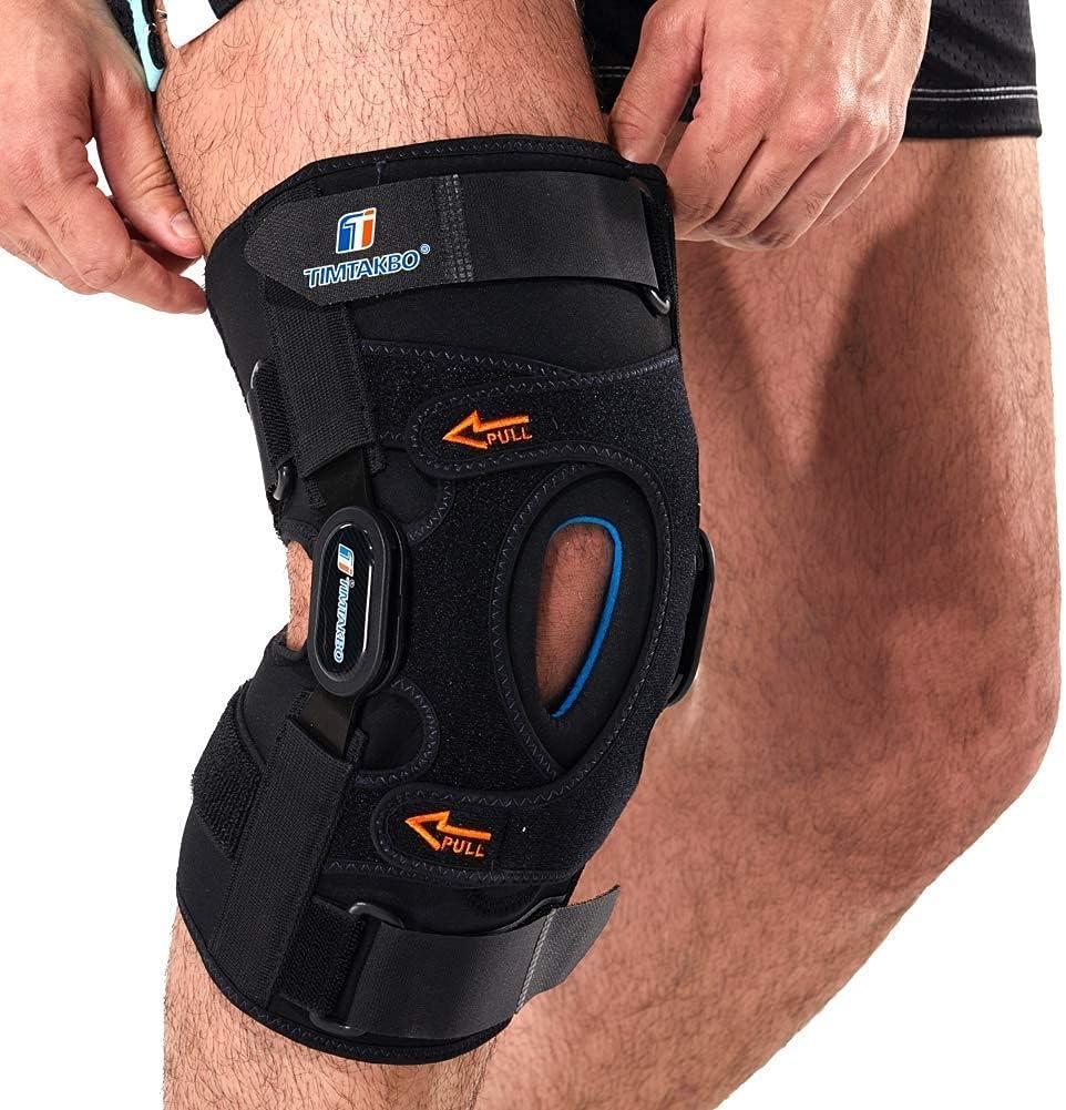 T TIMTAKBO Hinged Knee Brace,GEL Patella Support with Removable Dual Side Stabilizers,Knee Support for Meniscus Tear,Relieves ACL,Arthritis (XL fit Upper 22.5-26.3"/Lower 20-22.3")