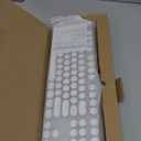 Typewriter Style Mechanical Gaming Keyboard RGB Backlit Wired with Blue Switch Retro Round Keycap 104 Keys Keyboard (White 104 Keys RGB)