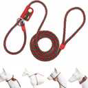 Slip Lead Dog Leash,Dogs Harness and Leash Set for Walking - Head Collar with Rope Leashes for Pulling - DIY Dog Scarf (6ft Dog Leash x 1/4in Thick, Red Slider)