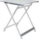 Camco Large Aluminum Side Table - Features Easy Setup & Supports Up to 110lbs - 19.5 L x 20” W x 24.25” H - Great for Camping, RVing & More - Folds to 2” (W) for RV Storage and Organization (51891)