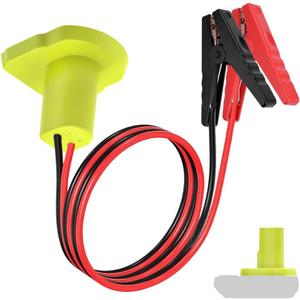Jumper Cables Adapter Compatible with Ryobi 18V Battery, 8AWG 2FT Portable Battery Jump Starter Automotive Booster Cables Power for Car Jump Starting Using Tool