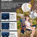 KingCamp Oversized Camping Chair with Adjustable Lumbar Support, 550lbs Heavy Duty Padded Folding Lawn Chair for Adults, Outdoor Armchair with Cooler Bag, Cup Holder & Side Pocket for Fishing, Travel, Large