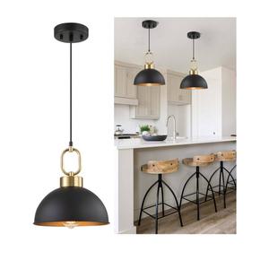 Farmhouse Pendant Lights Kitchen Island,10.2 Inch Single Dome Pendant Lighting, Adjustable Height Modern Island Lights for Kitchen, Industrial Ceiling Hanging Light for Dining Living Room Over Sink
