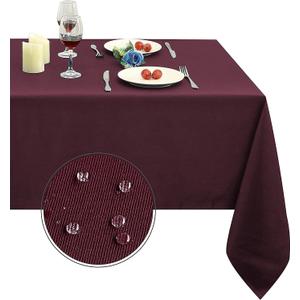 Obstal 210GSM Rectangle Burgundy Tablecloth, Christmas Decorations Table Cloth Waterproof, Table Cover Protector for Holiday Party Use (Burgundy,54 x 78 Inch)