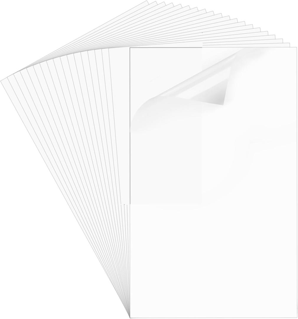 50 Clear Windshield Stickers - Vinyl Cling Windshield Sticker Applicator for Parking Permit Holder Pass Protection - Easy to Remove and Reapply - 4 x 6 Inches