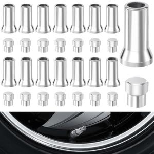 15 Sets Valve Stem Caps, Car Truck Chrome Plated Tire Valve Cover Leakproof Wheel Valve Covers Universal Vehicle Accessories Compatible TR414AC