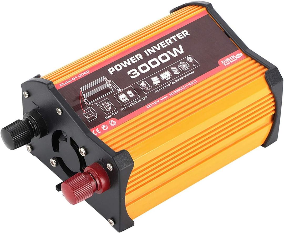 3000 Watt Converter - Car Inverter Auto Power Converter Dual USB Fast Modified Sine Adapter (110v)