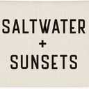 Boys Room Decor Coastal Beach Wall Hanging | Saltwater and Sunsets Linen Canvas Banner for Kids Playroom, Nursery, Surf Shack | Nautical Vintage Rustic Sign 20x30 Inch
