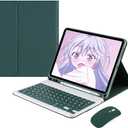 AnMengXinLing Keyboard Case for iPad Air 13 Inch (M3 2025/M2 2024)/Pro 12.9 6th/5th/4th Generation with Mouse Pencil Holder, Magnetically Detachable Keyboard Mouse, Teal