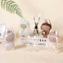 Protective Case for LABUBU, Plastic Clear Display Box with Key Chain for Dolls, Protective Cover for Plush Toy, Transparent PVC Bag for Storage (No Doll, 17cm)