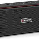Monster Shock Plus Portable Bluetooth Speaker, Bluetooth 6.0 Speaker, 30W Dual Speaker, Deep Bass, 15H Playtime, Support AUX/ TF Card, IPX6 Waterproof, TWS pairing for Outdoor/ Home/ Party/ Travel, Gift Ideas