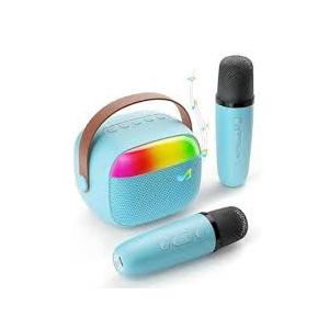Mini Karaoke Machine for Kids, Toy for Girls Portable Bluetooth Speaker with 2 Wireless Microphones, Fashion Toy Gifts for Christmas Birthday, for 3 4 5 6 7 8+ Year Old Girls Gifts Blue