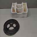 yarlung Vintage Rotating Remote Control Holder, Shabby Chic White Wooden Office Supplies Organizer 7 Compartments, 360 Rotation Multipurpose Storage Caddy for Pens, Art Supplies, TV Media