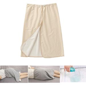 Unisex Full Open Adult Diaper Skirt, Waterproof, Adjustable, Reusable Incontinence for Adults, Elderly, Children(Yellow, M)