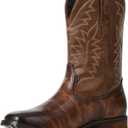 SaraIris Mens Brown Cowboy Western Working Round Toe Pull On Cowgirl Boots (Brown)