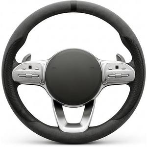 Click to see full view
	
	
Suede & Napa Leather Steering Wheel Cover for Men Women, Universal Fit 14.5" to 15", Sweat-Absorbent Breathable Auto Protector for Summer & Winter Driving, Odorless Car Accessories(Black)