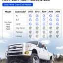 All-Weather Heavy-Duty Rubber Floor Mats for Ford F-250/F-350/F-450 2012-2016 Super Duty Crew Cab (3PCS) - Front & Rear Row, Non-Slip Design - Not for 2nd Row Captain Seats with Center Console