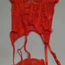 Avidlove Lingerie for Women Lace Corset and Panty Outfits Garter Lingerie Sets S-XXL (Medium, Red)