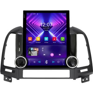 Android 15 8-CORE for Hyundai Santa Fe Radio 2006-2012 Car Stereo Wireless CarPlay Android Auto GPS Navigation 9.7 HD Touchscreen Bluetooth Car Radio FM/WiFi/Mirror Link+Backup Camera