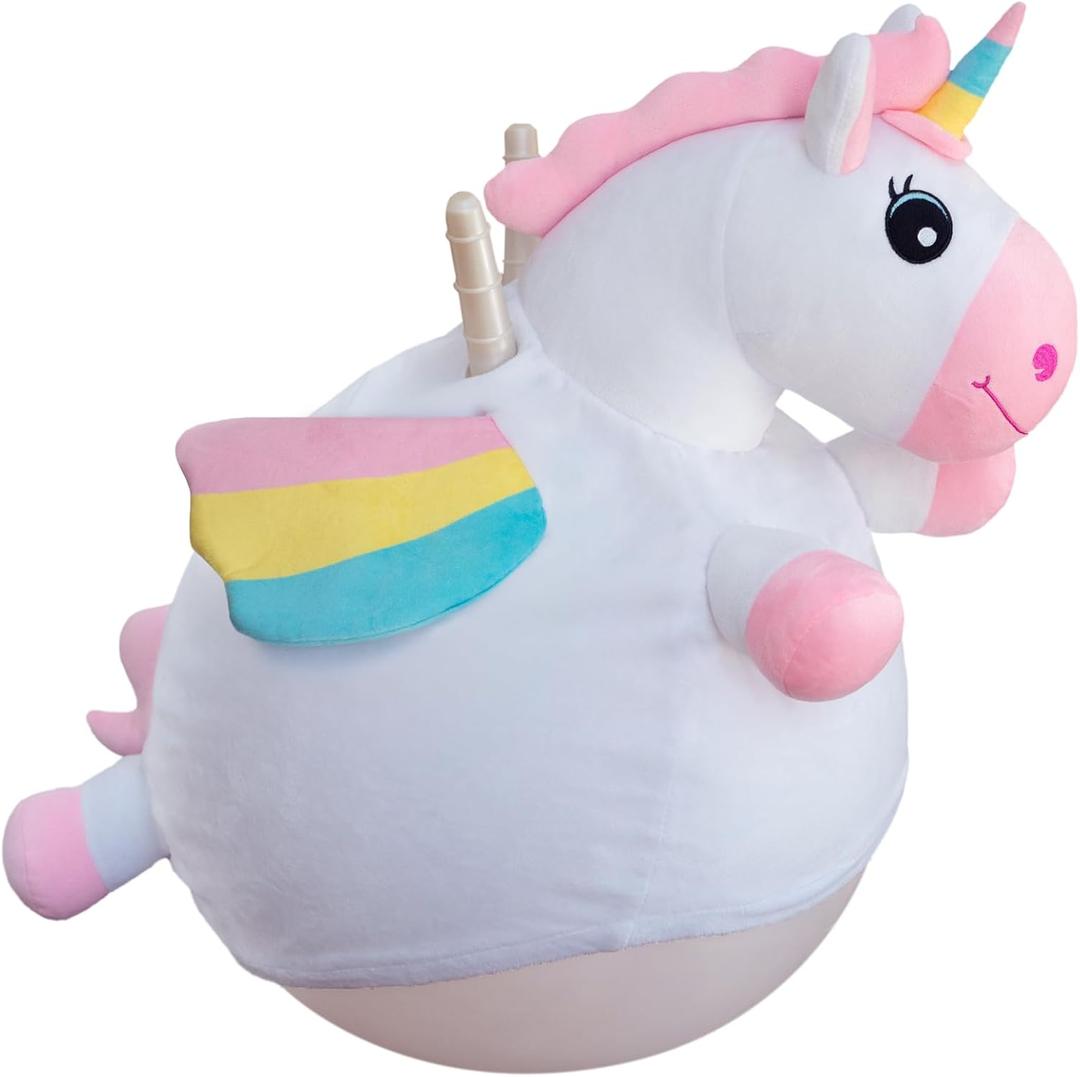 WALIKI Unicorn Hopper Ball | 20-Inch Deluxe Inflatable Jumping Ball with Handles | Magical Sit & Bounce Ride-On Toy for Girls Ages 6, 7, 8, and 9 | Fun Indoor/Outdoor Play