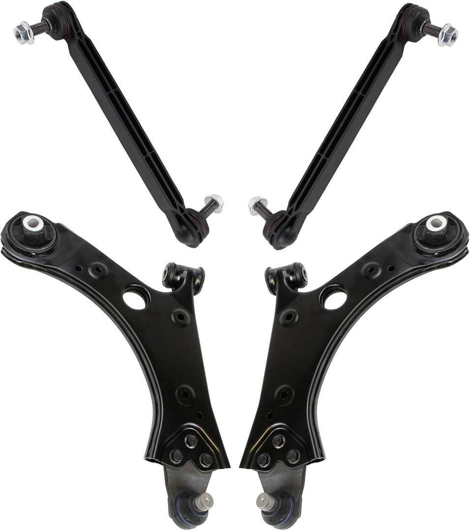 TRQ Front Suspension Kit Control Arm with Ball Joint Sway Bar Stabilizer Link Compatible with 2016-2019 Fiat 500X 2017-2021 Jeep Compass 2015-2021 Renegade