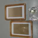 4x6 Picture Frame Set of 2, Natural Walnut Wood Solid Wood 4 by 6 Photo Frames with 3.5x5 Mat with Real Glass for Wall and Tabletop Display