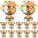 12 Pcs Gold Urn Vases for Centerpieces 6 Inch Metal,Gold