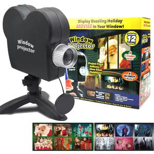 Halloween Window Projector,Halloween Holographic Projector,Christmas Led Holographic Projection Lamp,12 Movies,Used for Halloween Outdoor,Christmas Garden Decoration Family Outdoor Party