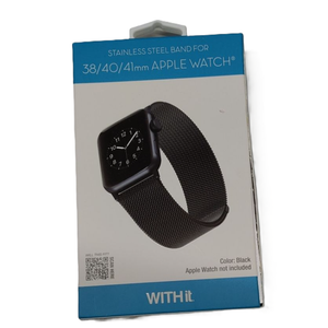 WITH it STAINLESS STEEL BAND FOR 38/40/41mm APPLE WATCH® 12 1 3 10 9 8  Color: Black Apple Watch  WITH it
