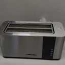 Mueller UltraToast Full Stainless Steel Toaster 4 Slice, Long Extra-Wide Slots for Bagels and Waffles, 6 Browning Levels, LED Display, Cancel/Defrost/Reheat Functions & Removable Tray, Kitchen Gadgets