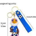 4Pcs World Cup Keychain, PVC Cartoon Mascot Keychains, Soccer Fans Souvenir for Backpack Key Key Chain Accessories Car Charms