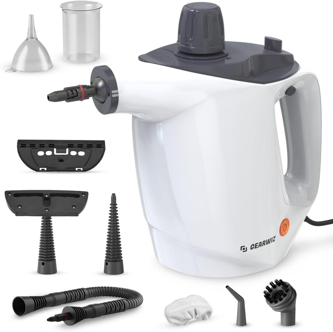 Handheld Steam Cleaner  Multipurpose High-Pressure Steamer with 9-Piece Accessory Set  Powerful Cleaning for Home, Kitchen, Car, and Upholstery  Chemical-Free Surface Cleaner