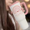 SANDJEST Gift for Mom from Daughter Son - Mama Insulated Stainless Steel Tumbler 40oz with Handle and Straw, Travel Coffee Mug for Mommy Moms - Gifts Idea for Birthday Christmas Mothers Day