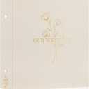 Lanpn Wedding Photo Album 4x6 1000 Pocket Photos Slip in, Linen Cover Large Capacity Newlywed Marriage Album Hold 1000 Horizontal Vertical Photos (Flower, Beige)