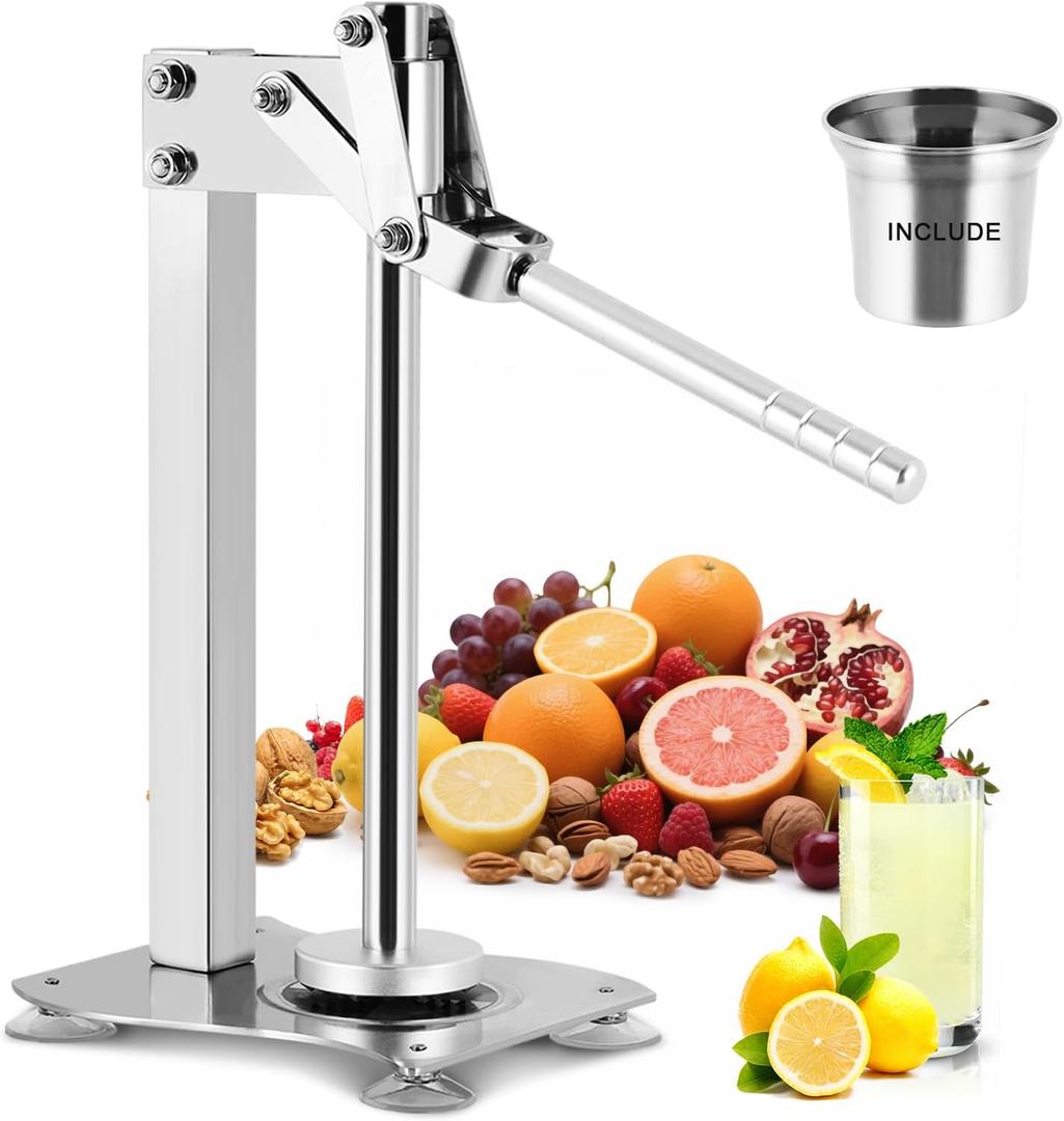 Heavy Duty Lemon Smasher Lemon Muddler for Lemonade Stand Commercial Lemon Squeezer Stainless Steel Fruit & Nut Crusher with 1 PCS Stainless Steel Cup