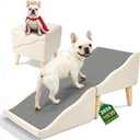 Dog Stairs for Small Dogs 16" H, Foldable 2-in-1 Ottoman Dog Ramp for Couch