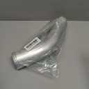 X AUTOHAUX OD 2.5" 63mm Length 12" 300mm Aluminum Alloy Tube Intercooler Pipe 45 Degree Air Intake Tube Silver Tone for Car