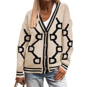 PRETTYGARDEN Women's Spring Fall Chunky Knit Cardigan Sweaters Casual Open Front Button Up Winter Coats Outerwear (XL)