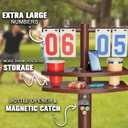 MUCITAGF Cornhole Scoreboard with Drink Holders & Magnetic Bottle Opener, Weatherproof Cornhole Score Keeper Stand for Outdoor Yard Games Accessories