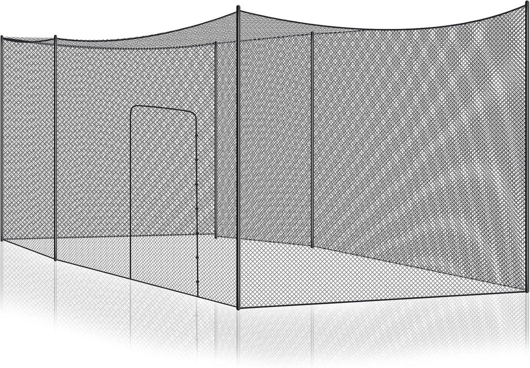 Syhood Baseball Batting Cage Net Heavy Duty Cricket Softball Hitting Practice Net Portable Pitching Cage, Training Sports Barrier Screen for Backyard Outdoor (Frame Not Included), 35 x 10 x 10 ft