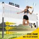 Badminton Set for Backyard, Outdoor Badminton Net with Anti-Sag Design, 4 Professional Badminton Rackets, 4 Shuttlecocks and Carry Bag for Lawn or Beach