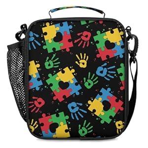 Bardic Autism Awareness Lunch Box for Boys Girls - Reusable Insulated Lunch Bags for Kids - Large Capacity Cooler Back to School Lunch Thermal Meal Tote Kit
