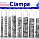 Assortment Hose Clamp Display Automotive Assortment with 1 PC Empty Display Rack 200pcs 304 Stainless Steel Multiple Size Worm Gear Hose Clamp for Fuel Line Plumbing Mechanical Application